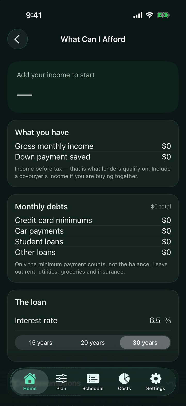 Affordability calculator