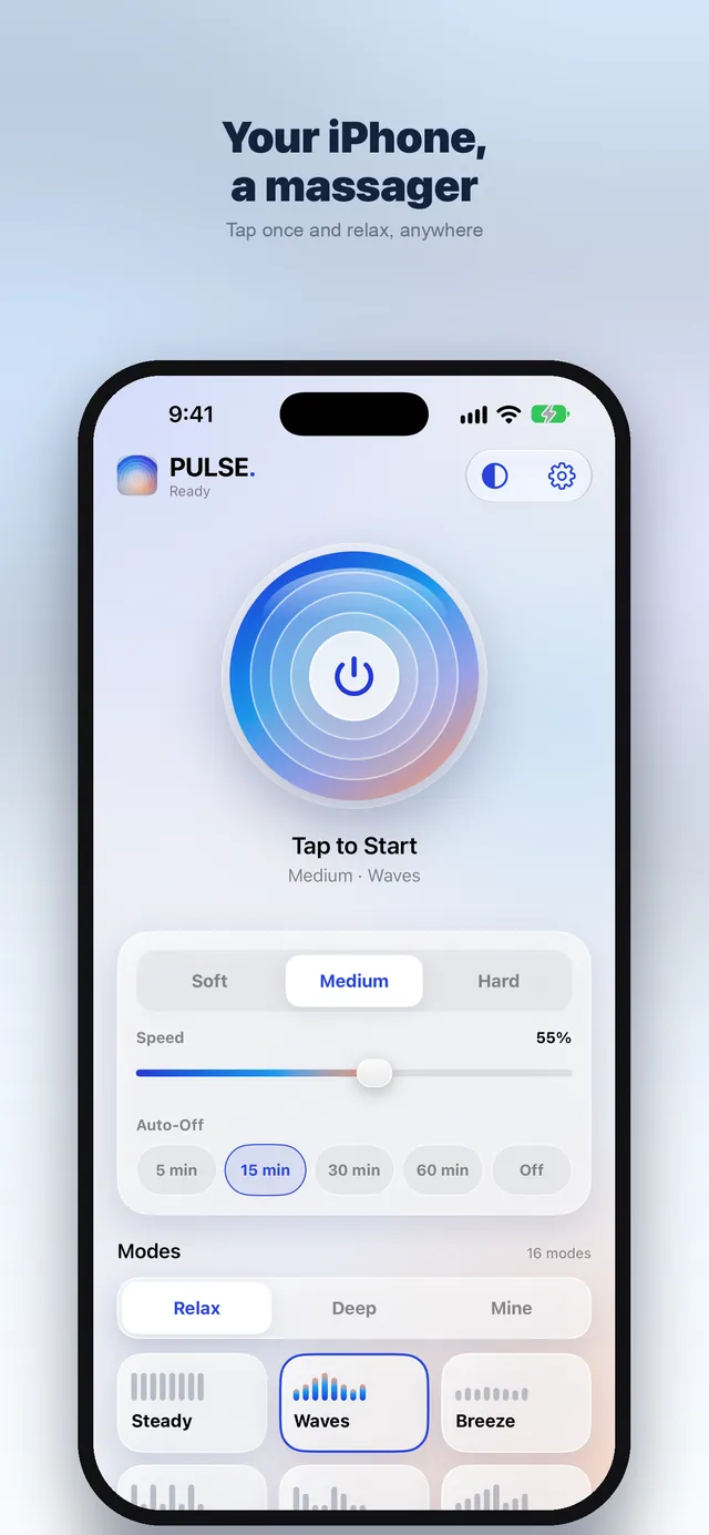 PULSE screenshot: Tap once and relax